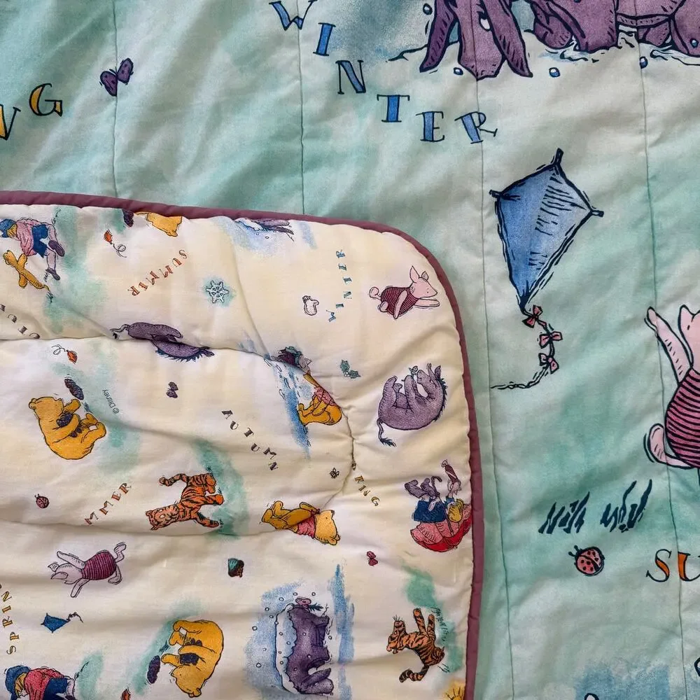 Disney Winnie the Pooh Four Seasons Twin Reversible Comforter Piglet 80